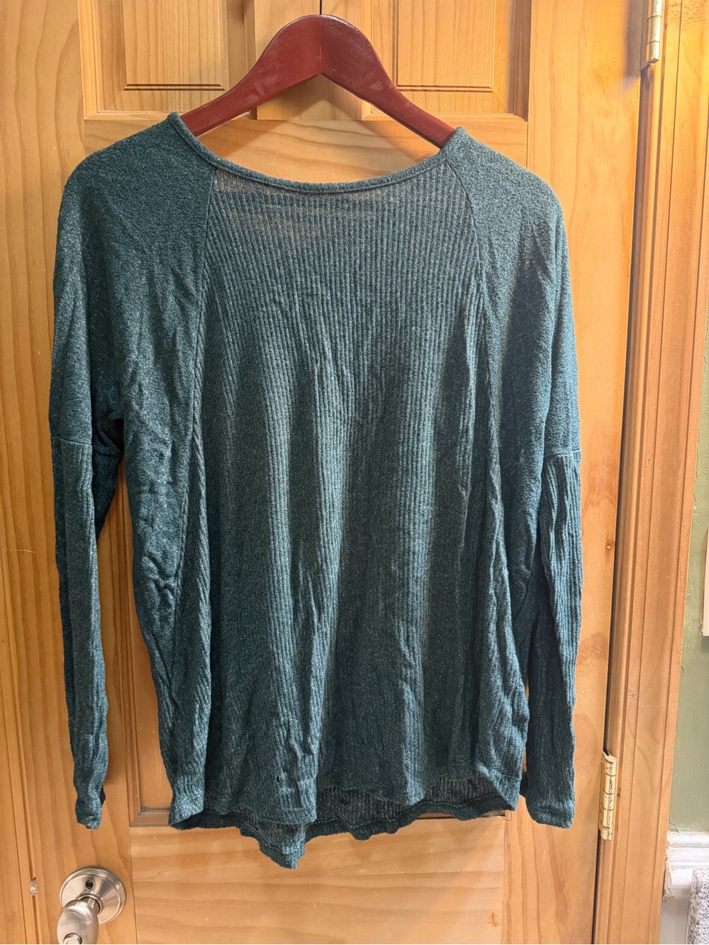 SO Women's Crewneck Long-Sleeve Sweater - Teal Green